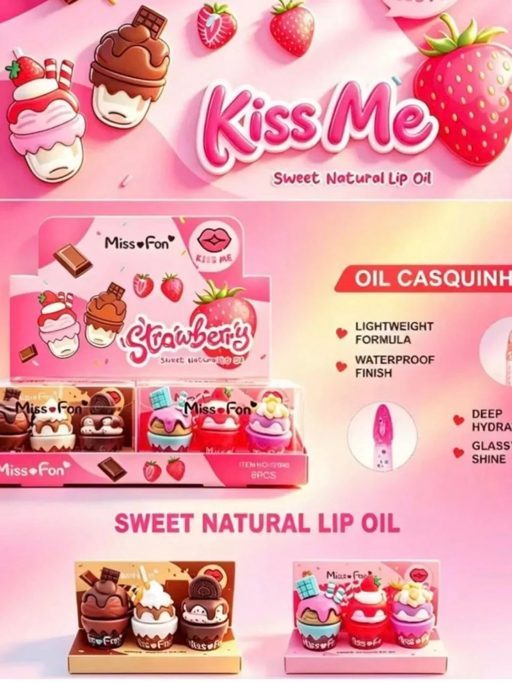 Ice Cream Lip Oil - Kiss Me Sweet Natural